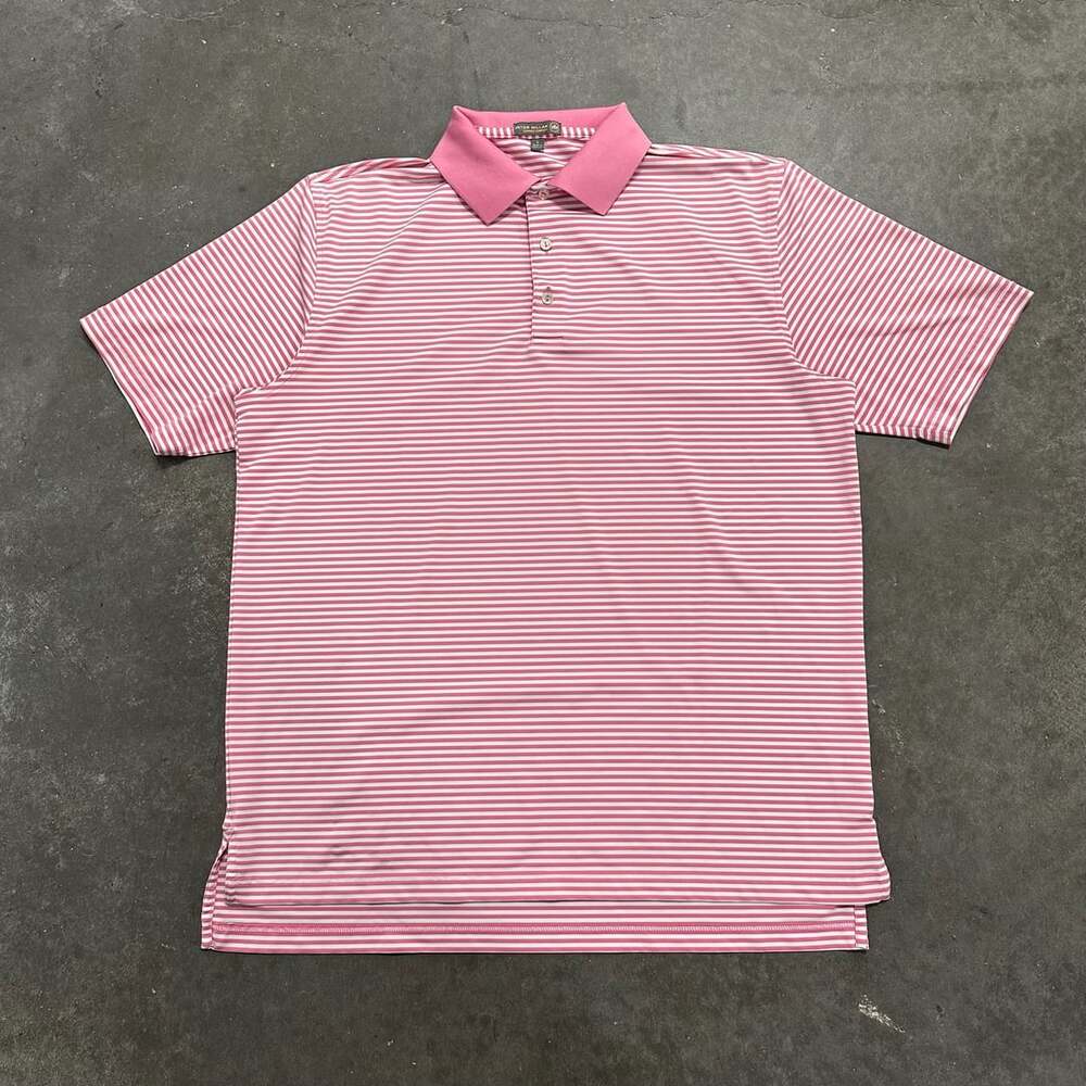 Peter Millar Summer Comfort Polo Shirt Men’s L Striped Golf Performance
